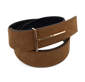 Tom Ford Slim T Reversible Belt Olive Brown Leather Size 110/44 NWT